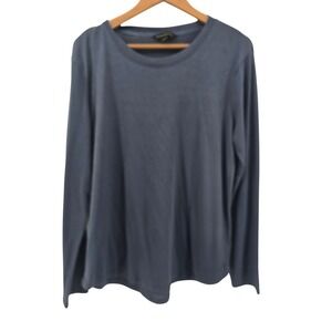 Banana Republic Long Sleeve Crew Neck T Shirt Blue XL Made in Cambodia